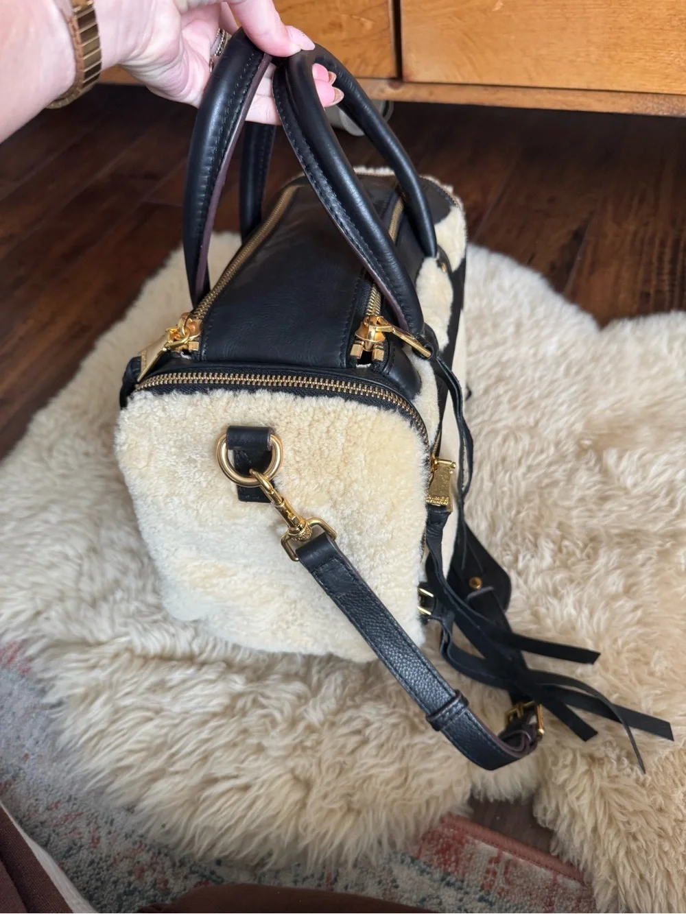 Aimee Kestenberg Shearling Accent Blac